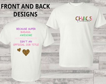 Chaos-Koordinator vorne und hinten, digitales Shirt Design
