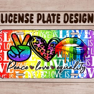 LGBTQ awareness, License Plate Sublimation PNG
