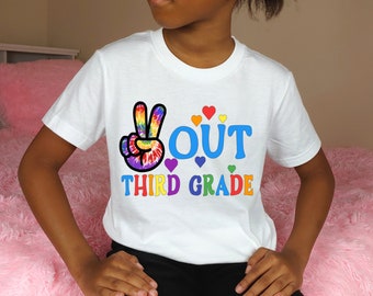 Peace out third grade, digital shirt design
