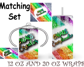 Mama und Mini passenden Set, 20 oz Becher und 12 oz Schnabeltasse digitales Design