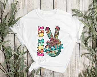 Peace out third grade, digital shirt design