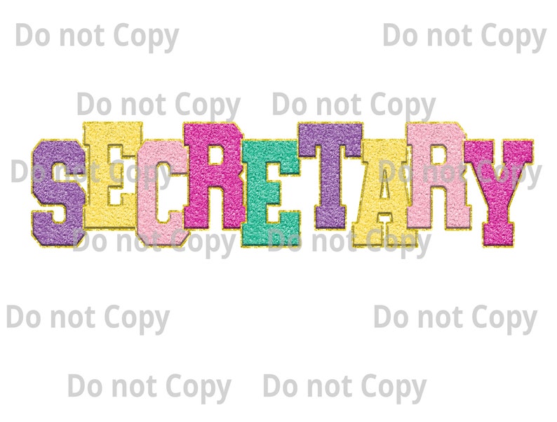 Secretary Faux Chenille, Digital Shirt Design - Etsy