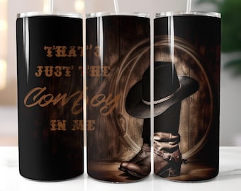 vaquero, diseño digital de vaso de 20 oz
