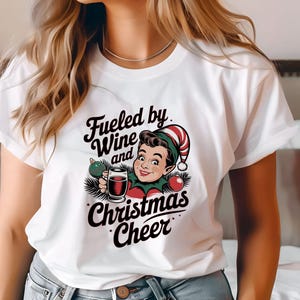 fueled by wine and Christmas cheer, digital shirt design