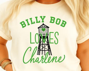 Billy Bob ama a Charlene, diseño de camiseta digital, diseño de camiseta DTF, país png, sublimación png