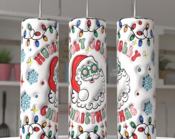 Christmas 3D santa, 20 oz tumbler digital design