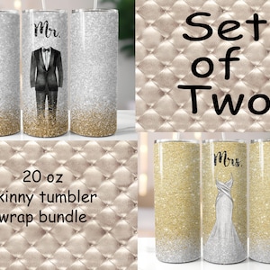 Wedding 2 pack, 20 oz tumbler digital designs