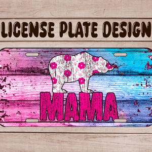 mama, License Plate Sublimation PNG