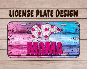 mama, License Plate Sublimation PNG