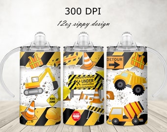 construction crew, 12 oz sippy cup digital design