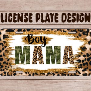 Boy mama, License Plate Sublimation PNG