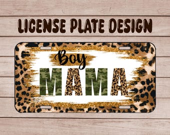 Boy mama, License Plate Sublimation PNG