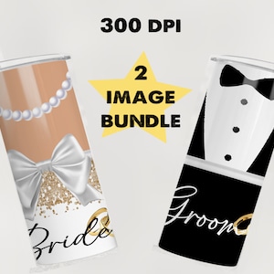 Bride and Groom 2 pack, 20 oz tumbler digital design