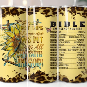 Bible emergency numbers, 20 oz tumbler digital design