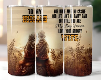 To my husband and to my wife 2 pack, 20 oz tumbler digital design