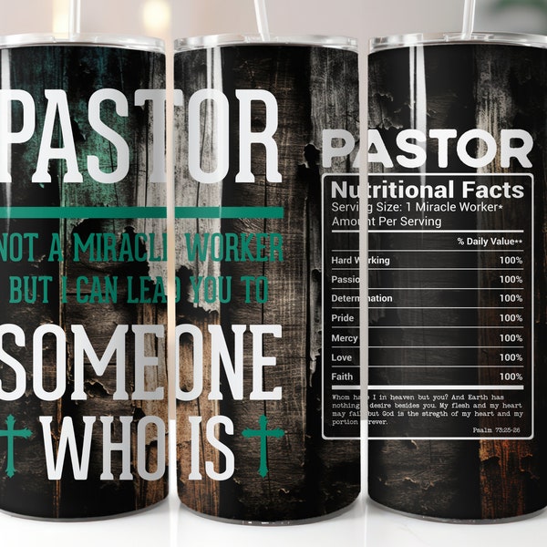 Pastor, 20 oz tumbler digital design