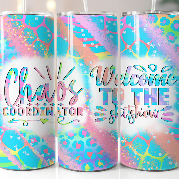 Chaos coordinator, 20 oz tumbler digital design