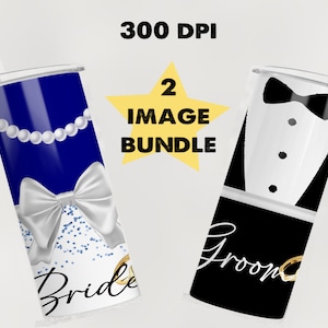 Bride and Groom 2 pack, 20 oz tumbler digital design