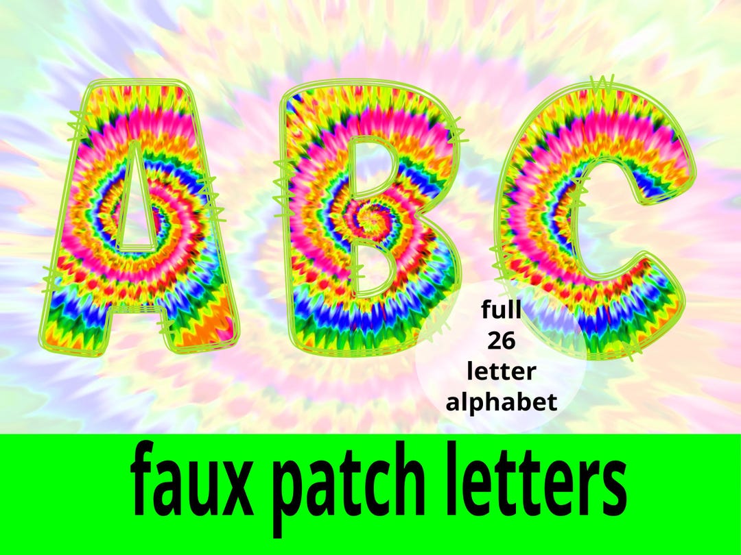 Tye Dye Doodle Letters - Etsy