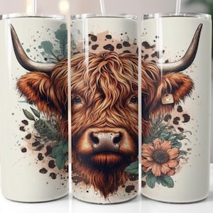highland cow, 20 oz tumbler digital design