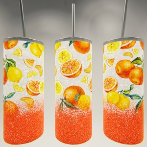 oranges, 20 oz tumbler digital design