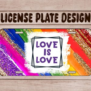 LGBTQ awareness, License Plate Sublimation PNG