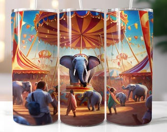 circusolifanten, digitaal ontwerp beker 20 oz