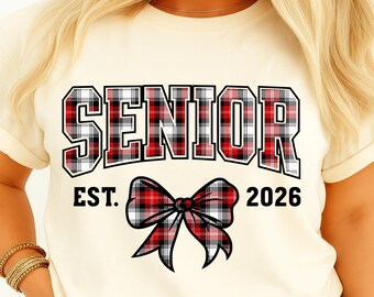 Lazo de coqueta a cuadros negros y rojos para seniors, diseño de camisa digital