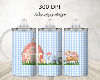 farm animals, 12 oz sippy cup digital design