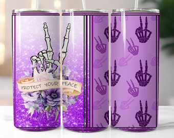 Proteja su paz, diseño digital de vaso de 20 oz