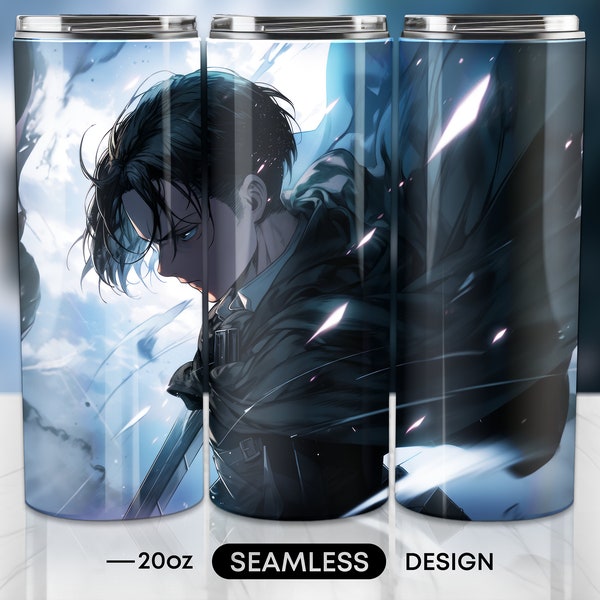 Anime Tumbler Wrap für 20 oz Skinny Tumbler, PNG Sublimationsdesign, Nahtlose Wrap, digitaler Download