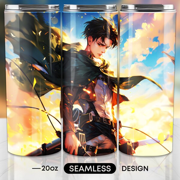 Anime Tumbler Wrap für 20 oz Skinny Tumbler, PNG Sublimationsdesign, Nahtlose Wrap, digitaler Download