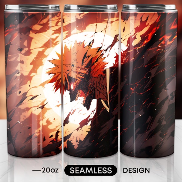 Anime Tumbler Wrap for 20 oz Skinny Tumbler, PNG Sublimation Design, Seamless Wrap, Digital Download