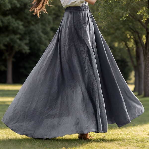 Renaissance Skirt, Linen Cotton Renaissance Skirt, Ren Faire Skirt Cottage Core Skirt Dress, Medieval Renaissance Skirt Dress Costume