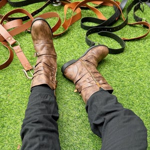 Medieval Boots, Brown Renaissance Viking Boots, Knight Boots Pirate Shoes, Men’s Barefoot Boots, Ren Faire Medieval Boots Cosplay