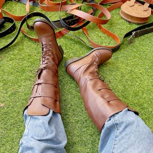Renaissance Viking Boots, Women’s Brown Medieval Boots, Knight Boots Pirate Shoes, Barefoot Boots, Ren Faire Medieval Boots Cosplay