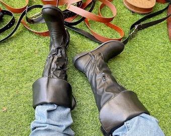 Renaissance Boots, Women‘s Boots Pirate Shoes, Black Medieval Boots, Barefoot Boots, Ren Faire Medieval Boots Cosplay