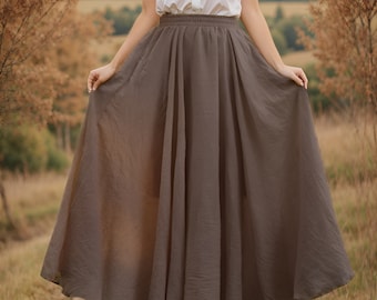 Linen Cotton Renaissance Skirt, Ren Faire Skirt, Cottage Core Skirt Dress, Medieval Renaissance Skirt Dress Costume