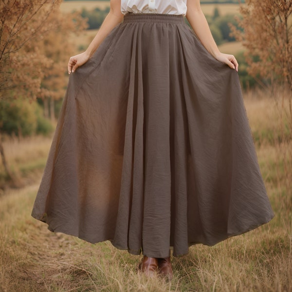 Linen Cotton Renaissance Skirt, Ren Faire Skirt, Cottage Core Skirt Dress, Medieval Renaissance Skirt Dress Costume