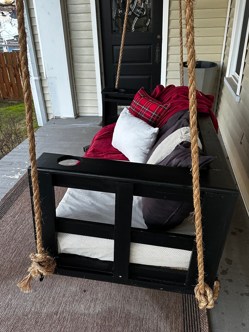 Boho Crib Size Porch Swing, Rustic Handcrafted Charleston Style Custom