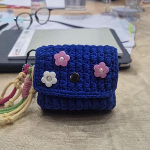 Porta-cartões de crochê, presente para mãe, bolsa pequena, feito à mão, exclusivo para meninas