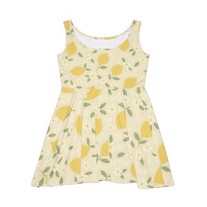 Lemon Print Skater Dress, Summer Dress, Casual Outfit, Outdoor Party Wear, Floral Dress, Vacation Style