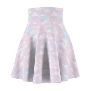 Dreamy Cloud Women&#39;s Skater Skirt, Pastel Skirt, Spring Fashion, Festival Outfit, Everyday Wear, Cute Skirt