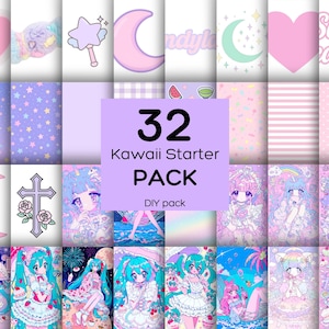 Kawaii Creative Reset Pack | Cute Pastel Images, Patterns & Stickers | Inspiration Stash for When You’re Out of Ideas