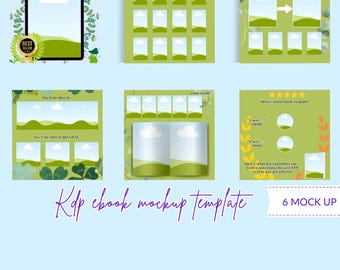 Earth theme 6 kdp ebook mockups template, drag and drop in canva