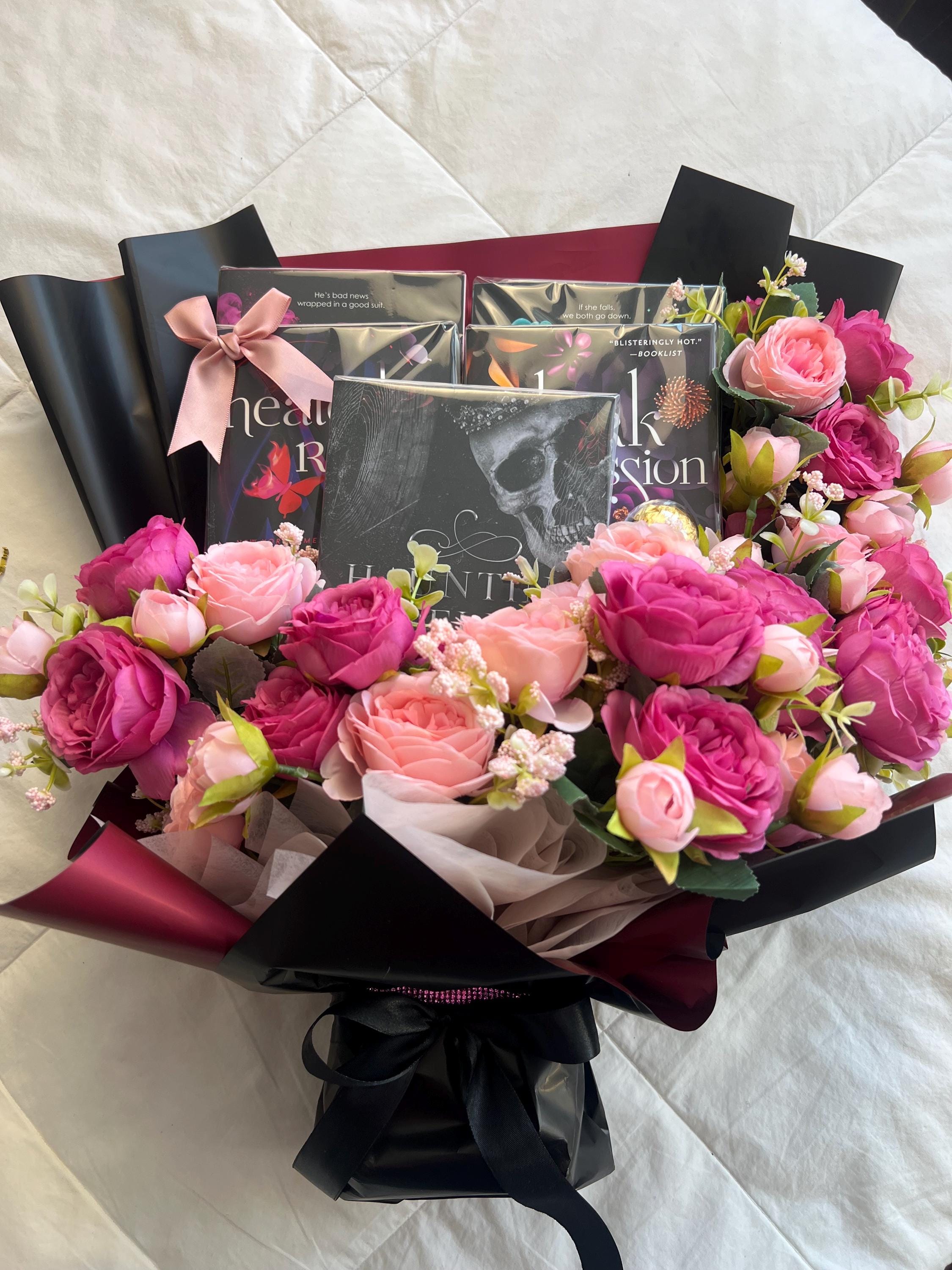 Book Bouquet: Genre Choice With Floral Wrapping - Etsy