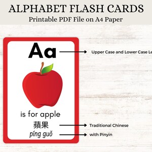 Alphabet with Traditional Chinese Flash Cards