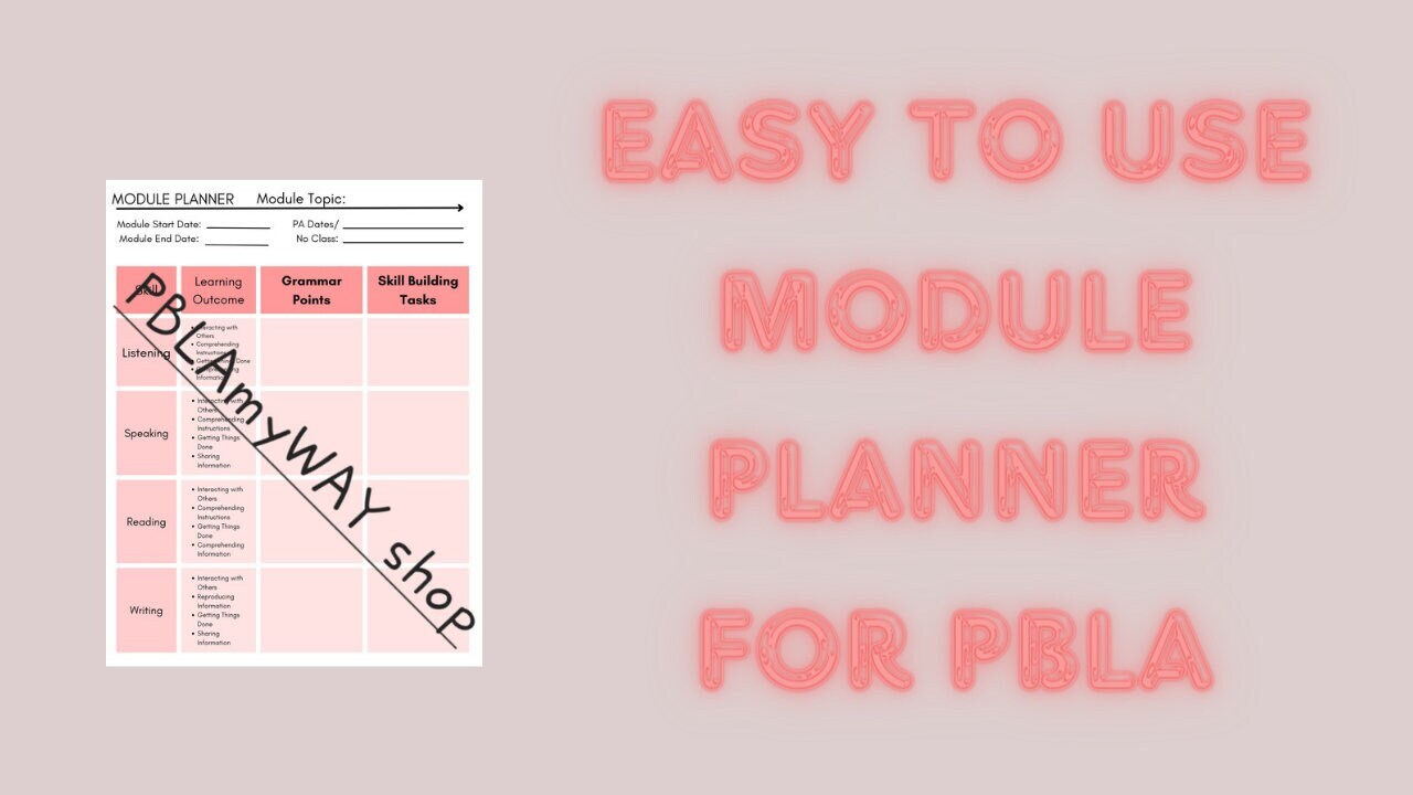 Printable Portfolio Based Language Assessment Module Planner - Etsy