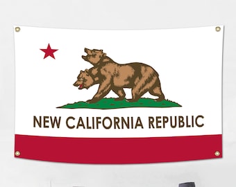 Nieuwe vlag van de Republiek Californië Banner Ncr vlag | Vlag Banner Meme Vlag Grappig Tapijt Poster Canvas Foto Kunstwerk Cadeau Licht Vintage