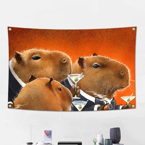  Wild Capybara Standing Water Canvas Poster Bedroom